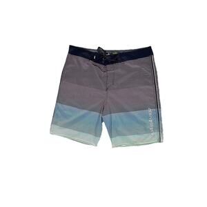 Men’s Multicolored Stripe Quiksilver Swim Trunk Board Shorts Waist Size 33”